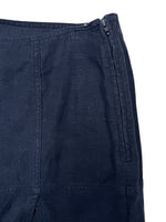 Vintage 2000s Y2K Moschino Preppy Minimalist Navy Blue Low Rise Skirt With Side Slit | Size S