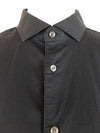 Vintage 2000s Y2K Men's Minimalist Solid Basic Black Collared Long Sleeve Button Up Shirt
