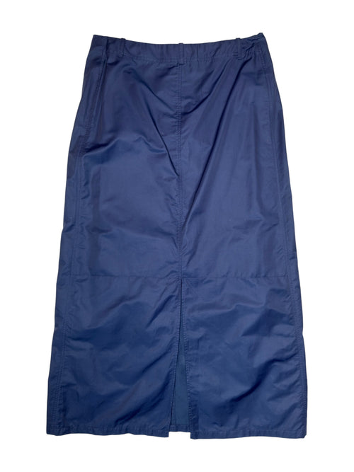 Vintage 2000s Mid-Rise Navy Blue Nylon Utility Cargo Maxi Skirt | Size L