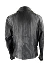 Vintage 2000s Y2K Basic Black Button Down Collared Leather Jacket