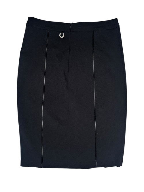 Vintage 2000s SAVE THE QUEEN Black Mid Rise Pencil Knee Length Midi Skirt | Size M