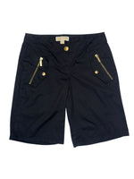 Vintage 2000s Michael Kors Low Rise Black & Gold Above-the-Knee Bermuda Shorts | 29 Inch Waist