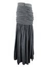 Vintage 2000s Y2K Escada Chic Designer Draped Basic Solid Grey Drop Waist Full Maxi Skirt | 26 Inch Waist
