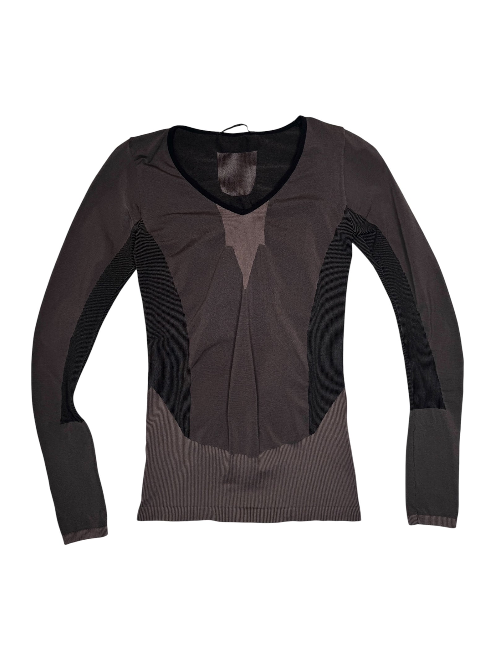 Vintage 2000s MARITHÉ & FRANÇOIS GIRBAUD Brown Long Sleeve Thermal Layer Top | Size XS-S