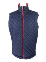 Vintage 2000s Y2K Streetwear Sports High Neck Red & Navy Blue Reversible Padded Zip Up Gilet Vest | Men’s Size XL