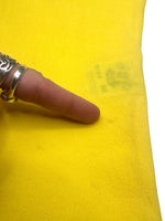 Vintage 90s Y2K Fiorucci Bright Yellow Short Sleeve Button Down V-Neck Mesh Top | Size XS-S