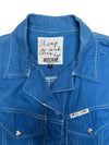 Vintage 2000s Y2K Moschino Mod Preppy Blue Sleeveless Collared Snap Button Down A-Line Mini Dress | Size M