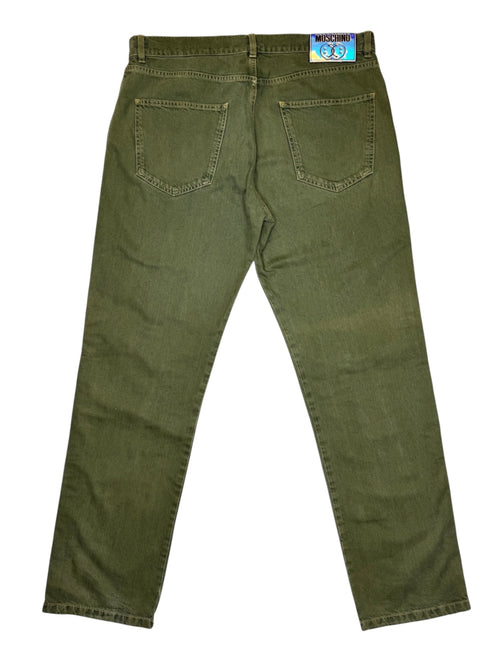 Men’s Moschino Couture Mid-Rise Green Denim Jeans | 36 Inch Waist