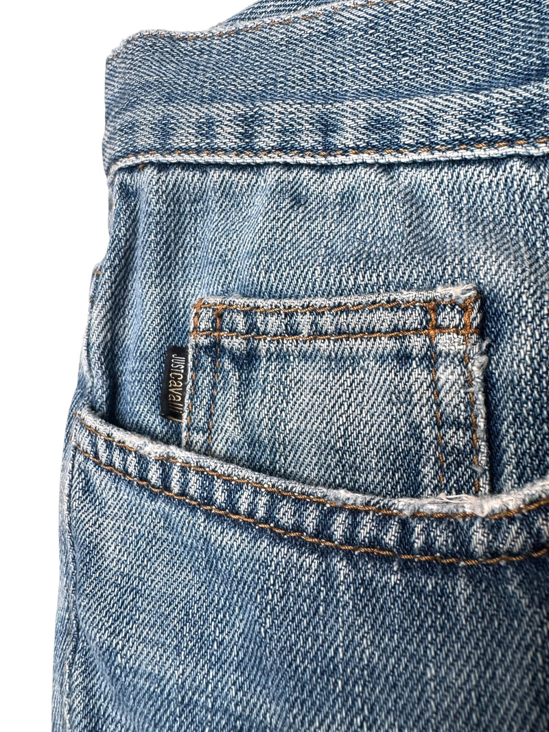 Vintage 2000s Y2K Just Cavalli Mid-Rise Blue Light Wash Denim Straight Leg Jeans | 30 Inch Waist