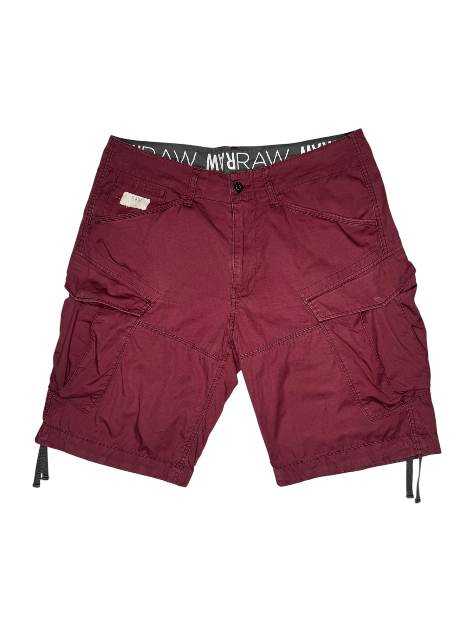 Vintage 2000s Men’s G-STAR RAW Burgundy Red Baggy Cargo Bermuda Shorts | Size L
