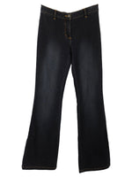 Vintage 2000s Y2K Soft Grunge Bohemian Black Mid-Rise Faded Bootcut Denim Jeans | 27 Inch Waist