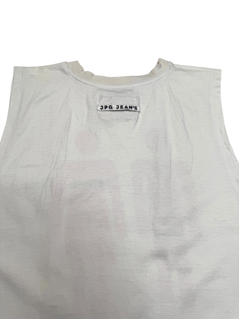 トップス 00s JPG Jean Paul Gaultier Nosleeve tops Vintage 2000s JPG JEANS by Jean Paul Gaultier SS 2003 N.0005 White