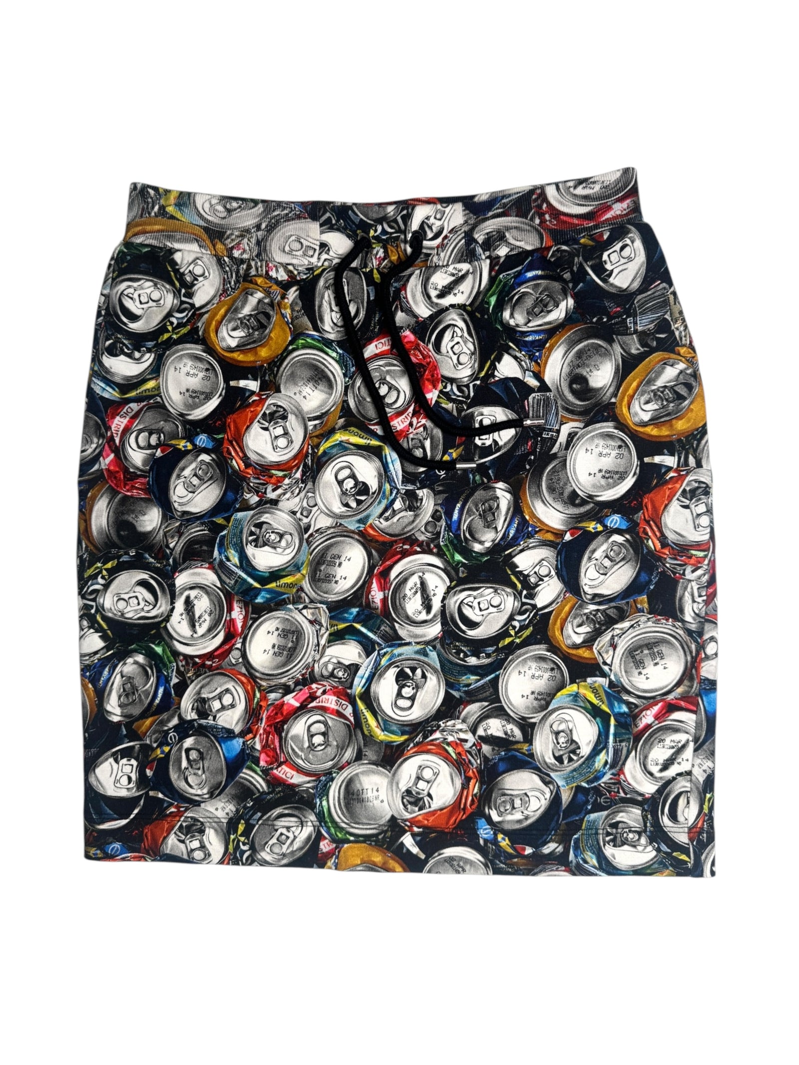 2014 Moschino Couture Pop Art Soda Bottle Can Above-the-Knee Skirt with Elasticated Waist | Size M