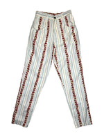 Vintage 90s PEPE JEANS Blue & Red Floral Striped Summer Jeans | Size XS