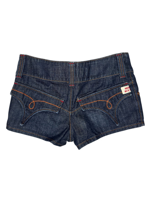 Vintage 2000s MISS SIXTY Low Rise Dark Wash Denim Booty Shorts | Size XS