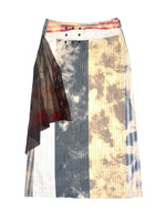 Vintage 2000s OHDD by Save the Queen Low Rise Multicolored Pinstripe Acid Wash Maxi Skirt | Size M