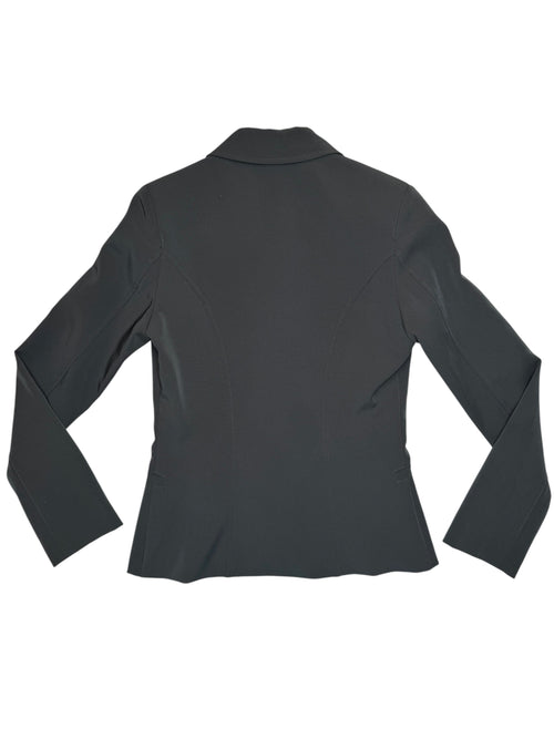 Vintage 2000s Charcoal Grey Fitted Blazer Jacket with Red Buttons | Size XS