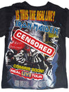 Vintage 90s Iron Maiden Bootleg Italian Censored Tour Black Graphic T-shirt | Men's Size M