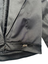 Vintage 2000s Y2K Miss Sixty Gothic Grunge Black Cropped Silky Blazer Jacket with Ruched Sleeves | Size S-M