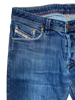 Vintage 2000s Y2K Diesel Men's Straight Leg Blue Denim Jeans | 34 Inch Waist
