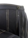 Vintage 80s Gianni Versace Navy Blue High Waisted Striped Straight Silhouette Below-the-Knee Pencil Skirt | 33 Inch Waist
