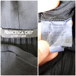 Vintage 2000s Y2K Subversive Chic Black Sheer Long Sleeve Turtleneck Scoop Neck Blouse with Oversized Cuffs