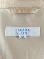 Vintage 2000s Y2K Escada Sport Silky Gold Beige Button Down Collared Lightweight Jacket