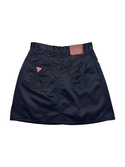 Vintage 2000s FIORUCCI Silky Basic Black Fitted A-Line Mini Skirt | Size XS