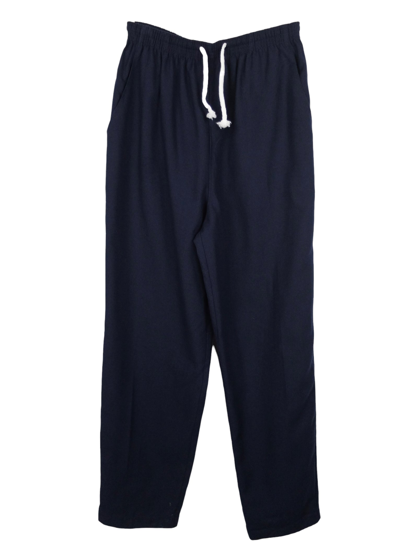 Vintage 90s Y2K Streetwear Solid Basic Navy Blue Elasticated Waist Trouser Pants with Drawstring | 30 Inch Waist