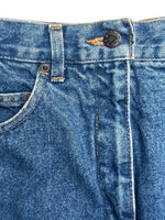 Vintage 2000s Y2K Fiorucci Mid High Rise Fitted Blue Jean Denim Mini Skirt | 28 Inch Waist