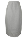 Vintage 90s Y2K Miss V Valentino Mod Solid Basic Grey High Waisted Straight Silhouette Below-the-Knee Midi Skirt | 26.5 Inch Waist