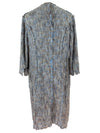 Vintage 2000s Y2K Paul Smith Bohemian Chic Woven Pastel Blue & Brown Woven Long Duster Cardigan