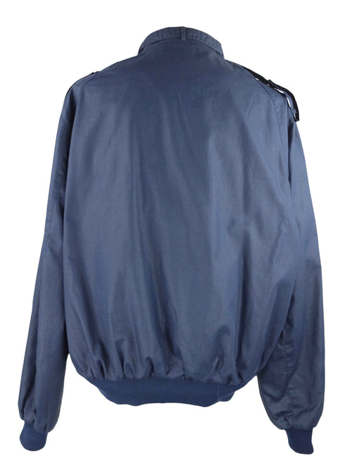 Vintage 90s 2000s Y2K Men's Members Only Utility Basic Navy Blue Zip Up High Neck Windbreaker Jacket