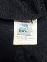 Vintage 2000s Y2K Dolce & Gabbana Subversive Minimalist Black Cropped Wool Bolero Cardigan with Wrap Around Tie | Size XS-S