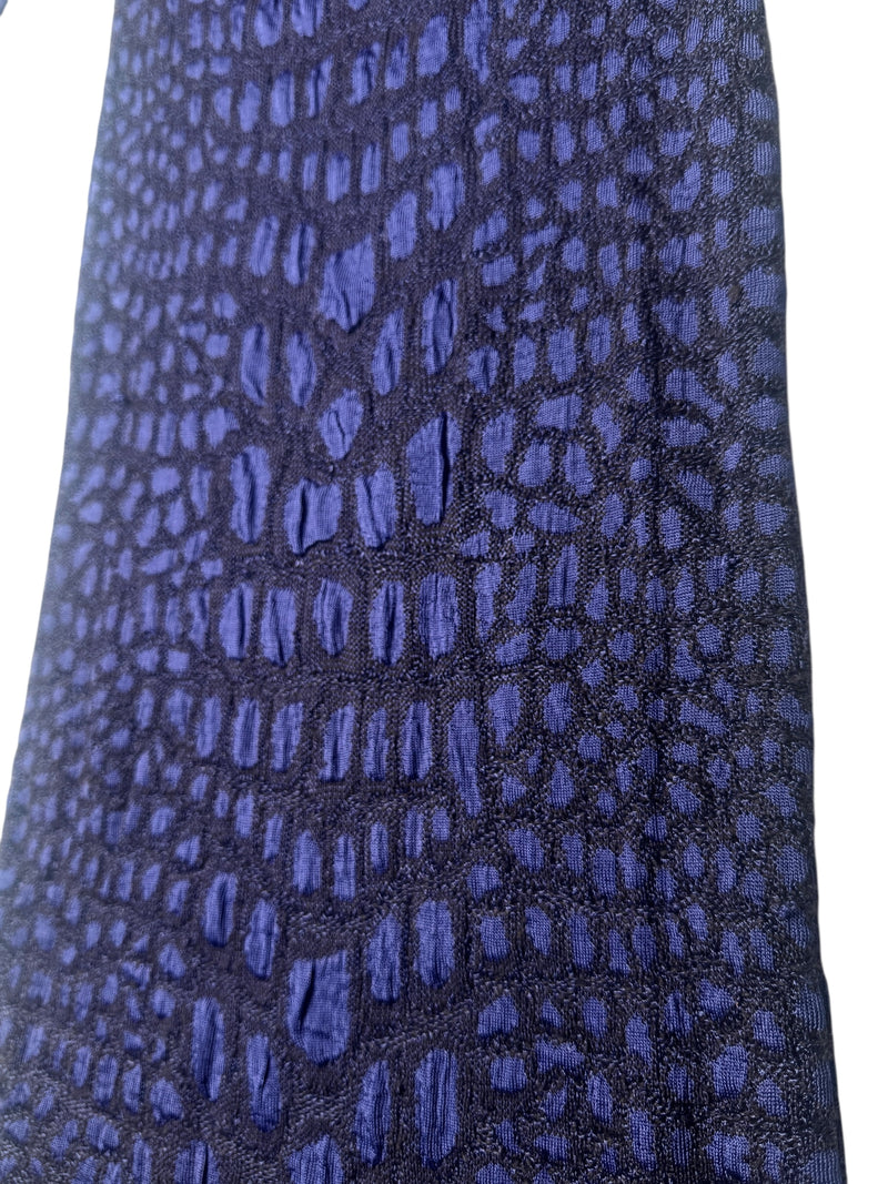Vintage 2000s Y2K Missoni M Wool Blend Purple & Black Knit Abstract Animal Print One-Shoulder Asymmetrical Fitted Maxi Dress | Size XS-S