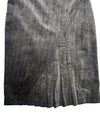 Vintage 2000s Y2K Preppy Soft Grunge Velour Corduroy Midi Skirt With Pleated Detail | Size S