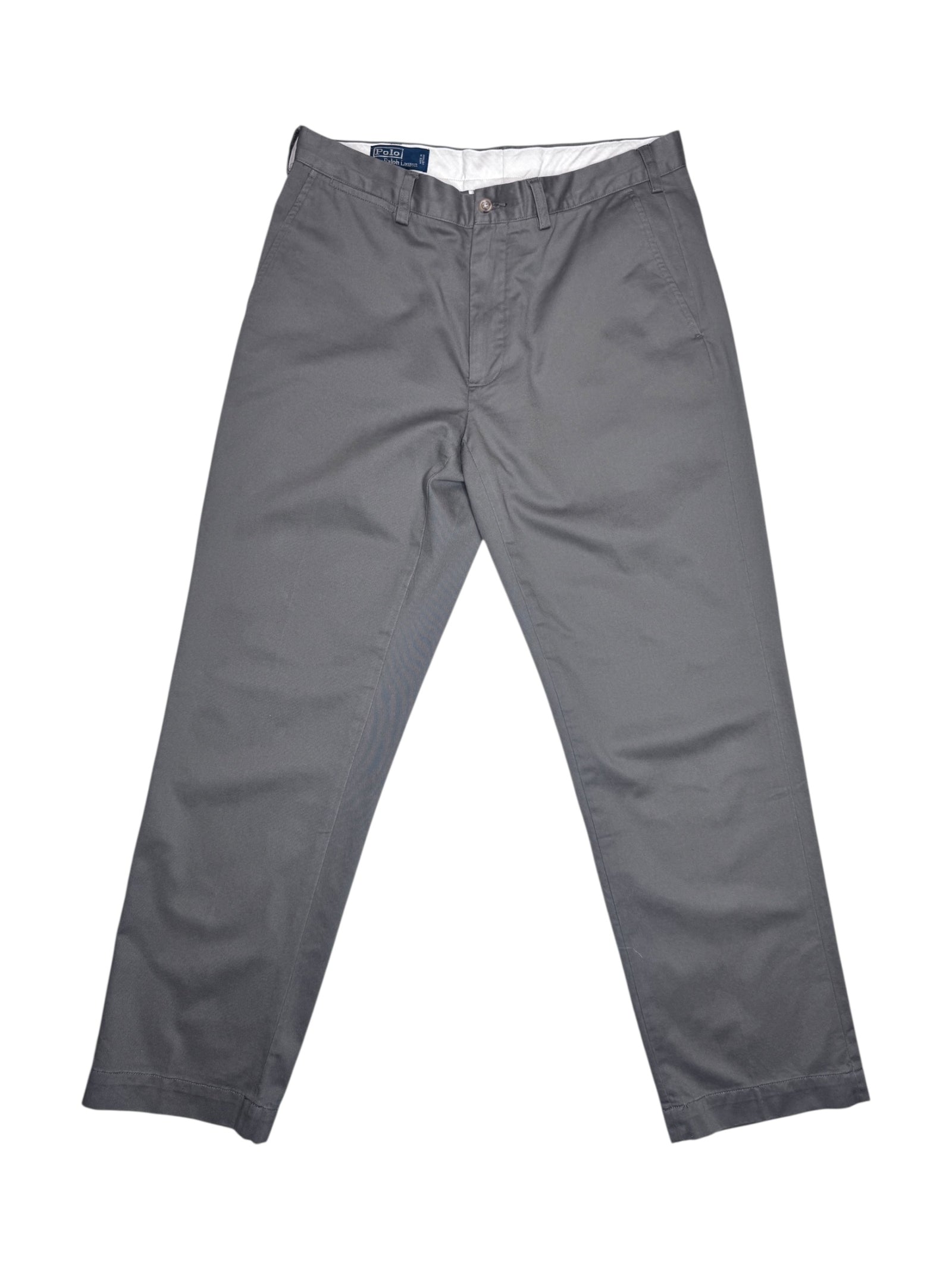 Vintage 2000s Men's POLO RALPH LAUREN Grey Cotton Chino Trousers | 34 Inch Waist