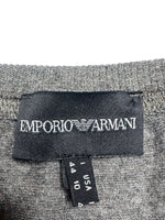 Vintage 2000s Y2K Emporio Armani Grey & Gold Sparkle Metallic Short Sleeve Scoop Neck T-Shirt  | Size M