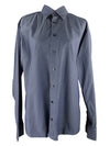 Vintage 2000s Y2K Eton Men's Navy Blue Collared Button Up Long Sleeve Dress Shirt