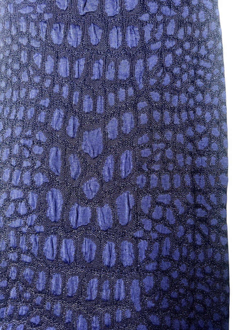 Vintage 2000s Y2K Missoni M Wool Blend Purple & Black Knit Abstract Animal Print One-Shoulder Asymmetrical Fitted Maxi Dress | Size XS-S