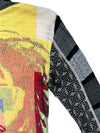 Vintage 2000s Y2K Custo Barcelona Streetwear Fitted Abstract Multicoloured Graphic Hooded Long Sleeve Shirt | Size S