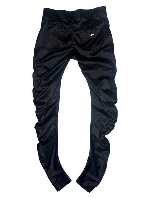 Vintage 2000s Y2K Miss Sixty Black Silky Low Rise Ruched Pants | Size S