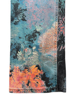 Vintage 90s 1999 Y2K Cavalli High Waisted Abstract Blue Coral Print Graphic Jeans | 28 Inch Waist