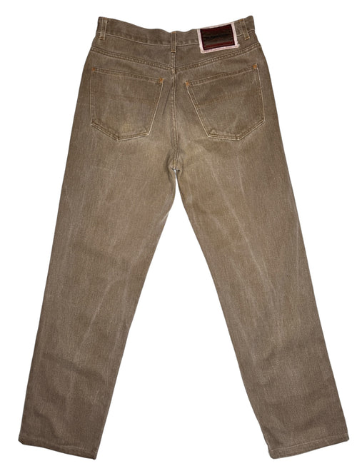 Vintage 2000s Yves Saint Laurent Men’s Tan Straight Leg Denim Jeans | 30 Inch Waist