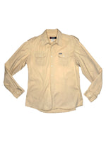Vintage 2000s Men’s Diesel Beige Long Sleeve Button Up Shirt | Size L-XL