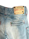 Vintage 2000s Y2K Low Rise Cargo Style Faded Light Wash Denim With Front Pockets | 28 Inch Waist