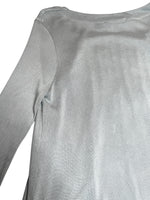 Vintage 2000s Y2K Patrizia Pepe Grey Layered Long Sleeve Silk Scoop Neck Blouse with Attached Cardigan | Size M