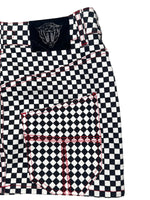 Tiger of Sweden Low Rise Black & White Checkered Micro Mini Denim Skirt | Size M