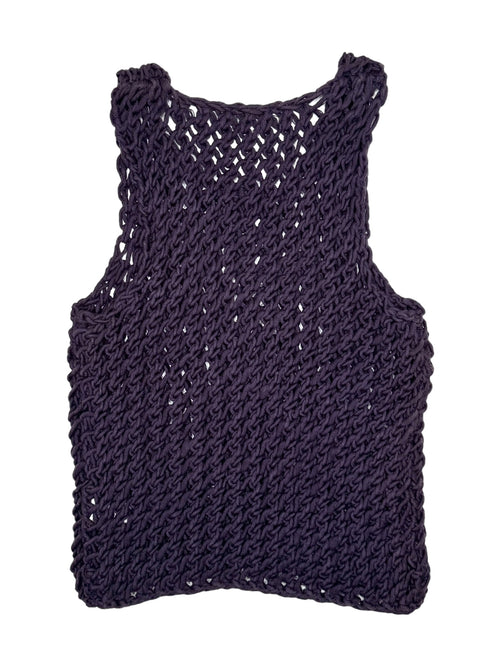 Vintage 2000s Purple Crochet Sleeveless Tank Top | Size M-L