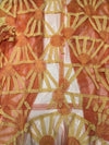 Vintage 2000s Y2K Save The Queen Orange Abstract Lightweight Mesh Patchwork Summer Blazer Jacket | Size S